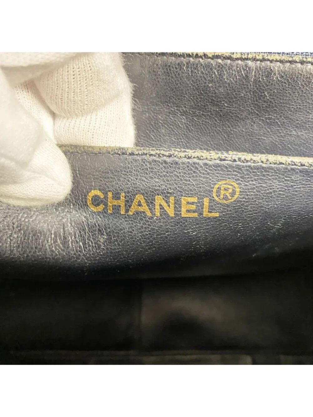 Chanel Handbag Quilted Lambskin Black Gold